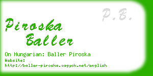 piroska baller business card